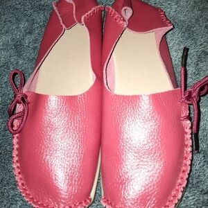 Vibrant Pink Leather Moccasins